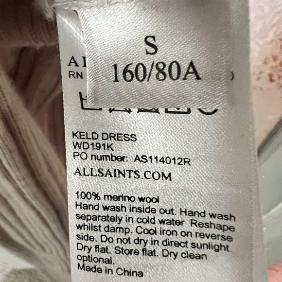 All Saints Taupe Merino Dress - Picture 4 of 4